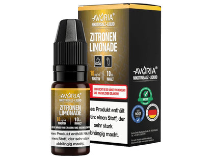 Avoria - Zitronen-Limonade - 10ml Fertigliquid (Nikotinsalz) - Zitronen-Limonade 1er Packung 10 mg/ml- Vapes4you