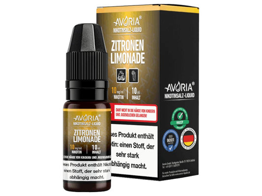 Avoria - Zitronen-Limonade - 10ml Fertigliquid (Nikotinsalz) - Zitronen-Limonade 1er Packung 20 mg/ml- Vapes4you