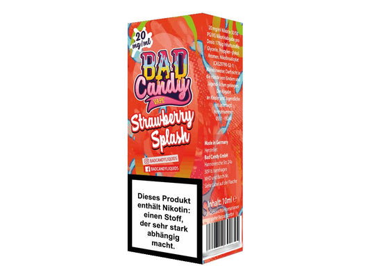 Bad Candy Liquids - Strawberry Splash - 10ml Fertigliquid (Nikotinsalz) - 1er Packung 20 mg/ml - Vapes4you