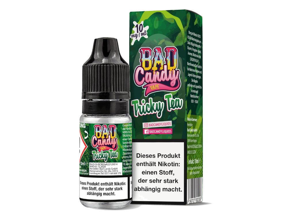 Bad Candy Liquids - Tricky Tea - 10ml Fertigliquid (Nikotinsalz) - 1er Packung 10 mg/ml - Vapes4you