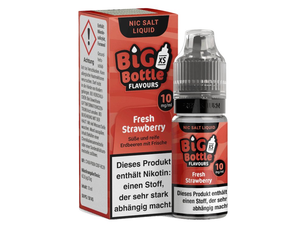Big Bottle - Fresh Strawberry - 10ml Fertigliquid (Nikotinsalz) - 1er Packung 10 mg/ml - Vapes4you