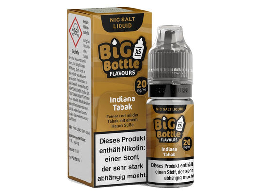 Big Bottle - Indiana Tabak - 10ml Fertigliquid (Nikotinsalz) - 1er Packung 20 mg/ml - Vapes4you