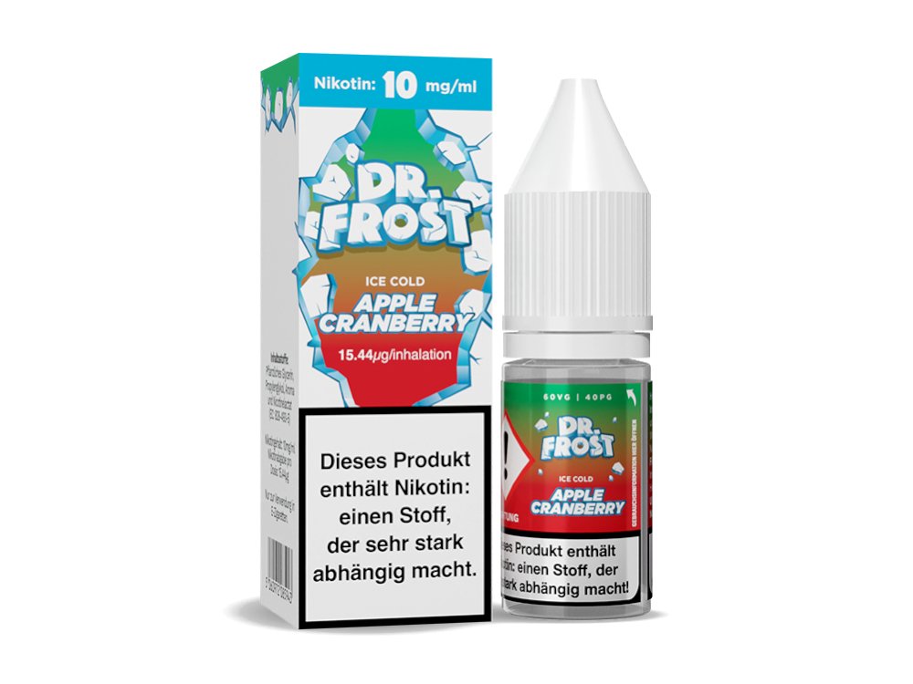 Dr. Frost Ice Cold - Apple Cranberry - 10ml Fertigliquid (Nikotinsalz) - Apple Cranberry 1er Packung 10 mg/ml- Vapes4you