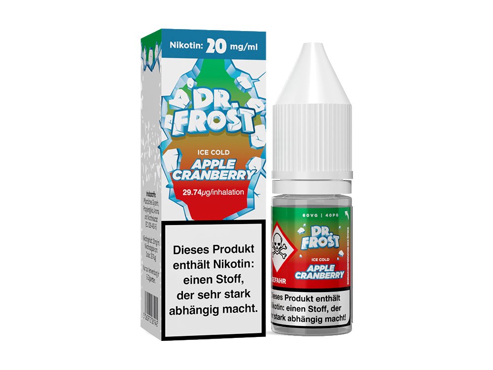 Dr. Frost Ice Cold - Apple Cranberry - 10ml Fertigliquid (Nikotinsalz) - Apple Cranberry 1er Packung 20 mg/ml- Vapes4you