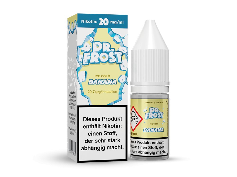 Dr. Frost Ice Cold - Banana - 10ml Fertigliquid (Nikotinsalz) - Banana 1er Packung 20 mg/ml- Vapes4you