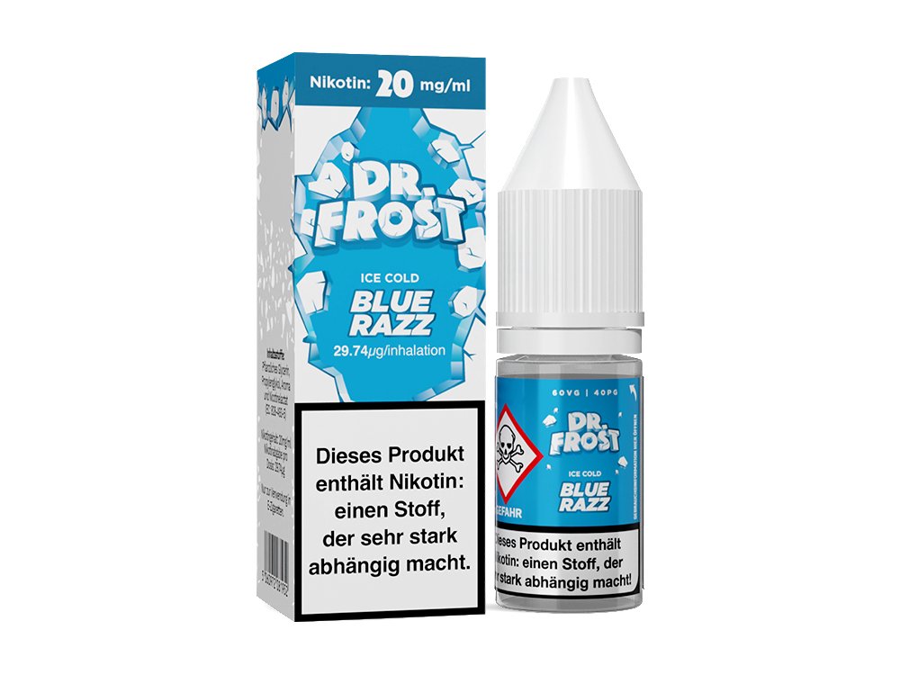 Dr. Frost Ice Cold - Blue Razz - 10ml Fertigliquid (Nikotinsalz) - Blue Razz 1er Packung 20 mg/ml- Vapes4you