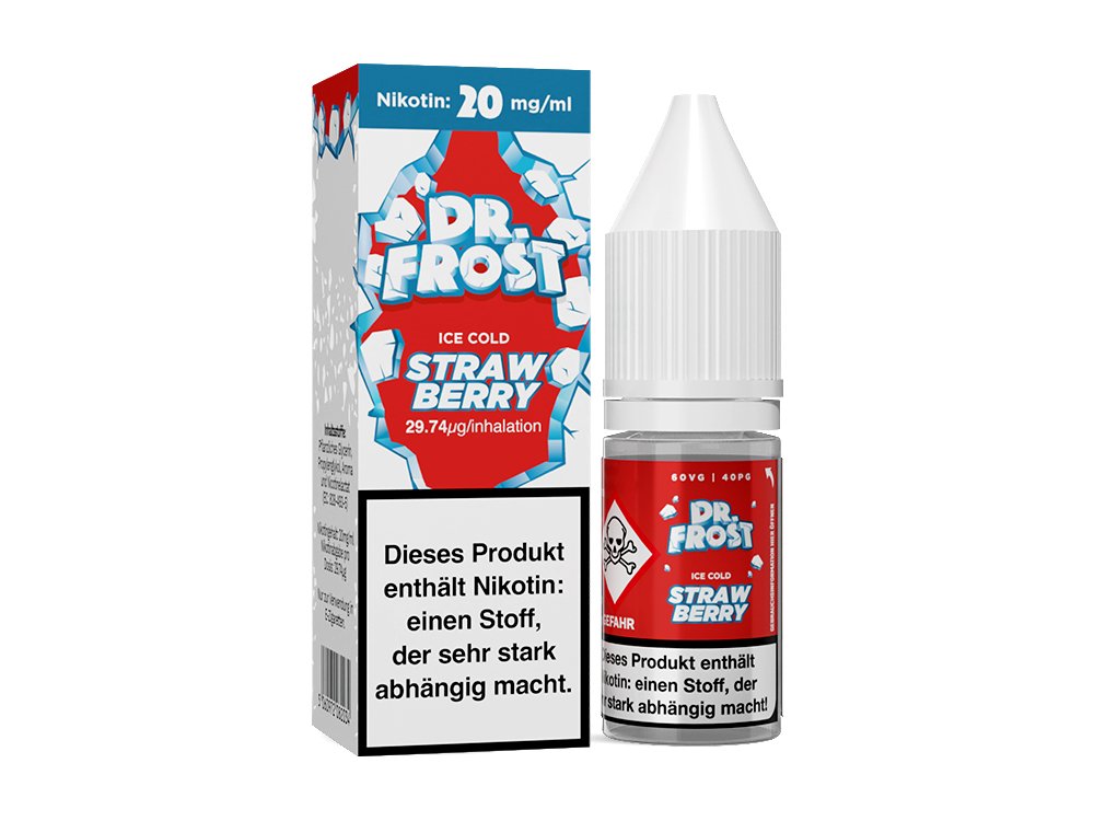 Dr. Frost Ice Cold - Strawberry - 10ml Fertigliquid (Nikotinsalz) - Strawberry 1er Packung 20 mg/ml- Vapes4you