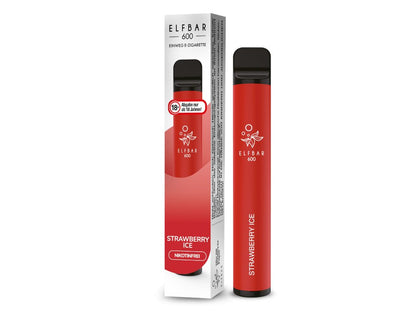 Elf Bar - 600 - Einweg E-Zigarette (Nikotinfrei) - Strawberry Ice 1er Packung 0 mg/ml- Vapes4you