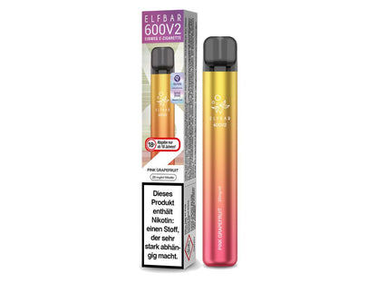 Elf Bar - 600 V2 - Einweg E-Zigarette (Nikotin) - Pink Grapefruit 1er Packung 20 mg/ml- Vapes4you