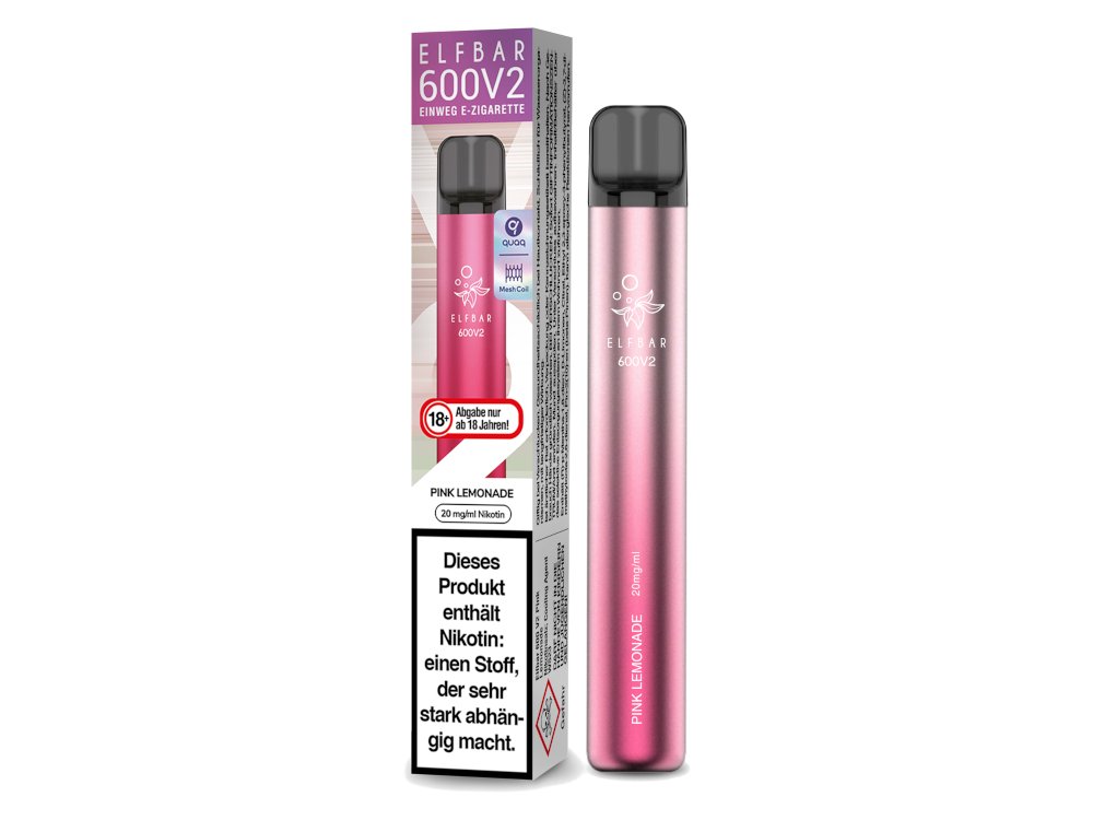 Elf Bar - 600 V2 - Einweg E-Zigarette (Nikotin) - Pink Lemonade 1er Packung 20 mg/ml- Vapes4you