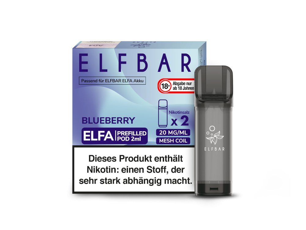 Elf Bar - Elfa - 2ml Prefilled Pods (2 Stück pro Packung) - Blueberry 1er Packung 20 mg/ml- Vapes4you