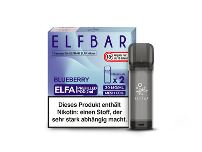 Elf Bar - Elfa - 2ml Prefilled Pods (2 Stück pro Packung) - Blueberry 1er Packung 20 mg/ml- Vapes4you