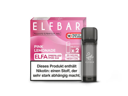 Elf Bar - Elfa - 2ml Prefilled Pods (2 Stück pro Packung) - Pink Lemonade 1er Packung 20 mg/ml- Vapes4you