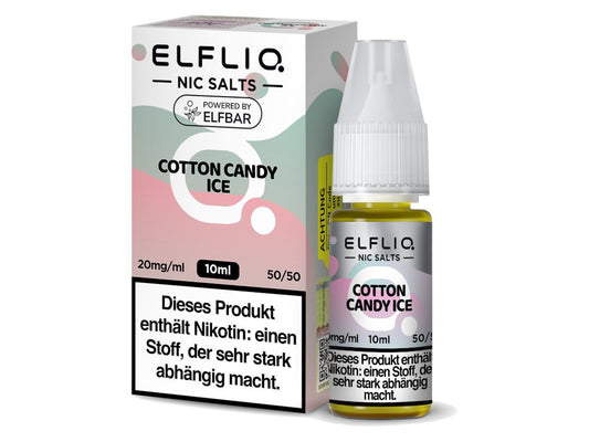 ELFLIQ - Cotton Candy Ice - 10ml Fertigliquid (Nikotinsalz) - 1er Packung 20 mg/ml - Vapes4you