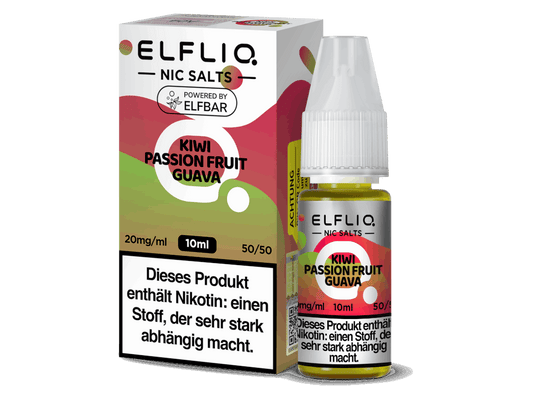 ELFLIQ - Kiwi Passion Fruit Guava - 10ml Fertigliquid (Nikotinsalz) - 1er Packung 20 mg/ml - Vapes4you