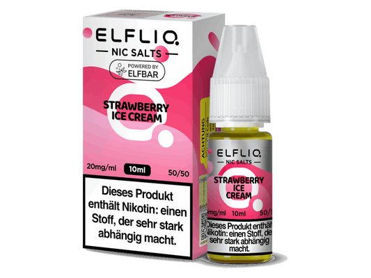 ELFLIQ - Strawberry Ice Cream - 10ml Fertigliquid (Nikotinsalz) - 1er Packung 20 mg/ml - Vapes4you