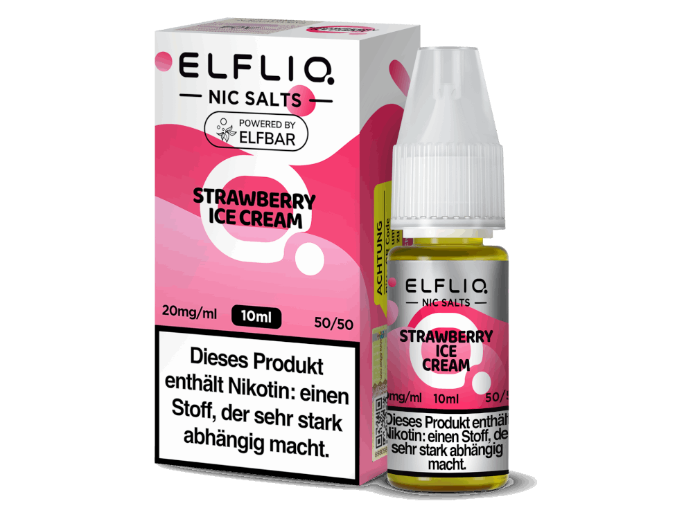 ELFLIQ - Strawberry Ice Cream - 10ml Fertigliquid (Nikotinsalz) - 1er Packung 20 mg/ml - Vapes4you
