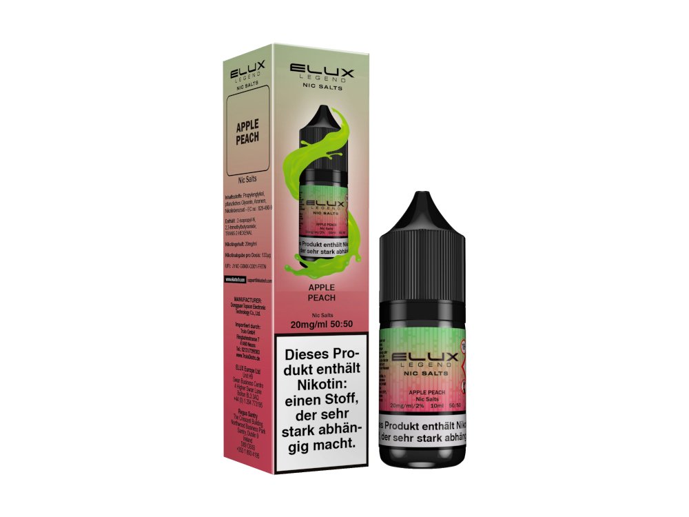 Elux - Apple Peach - 10ml Fertigliquid (Nikotinsalz) - Apple Peach 1er Packung 10 mg/ml- Vapes4you