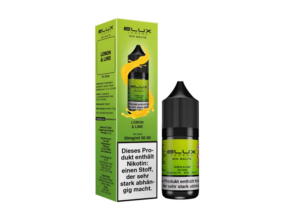 Elux - Lemon & Lime - 10ml Fertigliquid (Nikotinsalz) - Lemon & Lime 1er Packung 10 mg/ml- Vapes4you