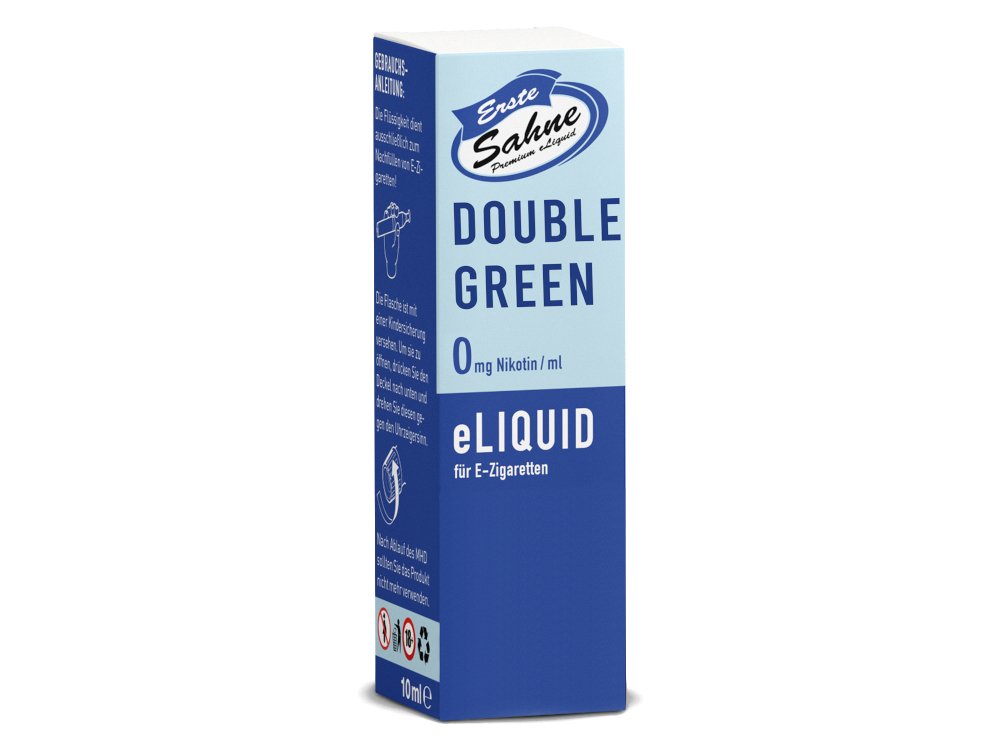 Erste Sahne - Double Green - 10ml Fertigliquid (Nikotinfrei/Nikotin) - 1er Packung 12 mg/ml - Vapes4you
