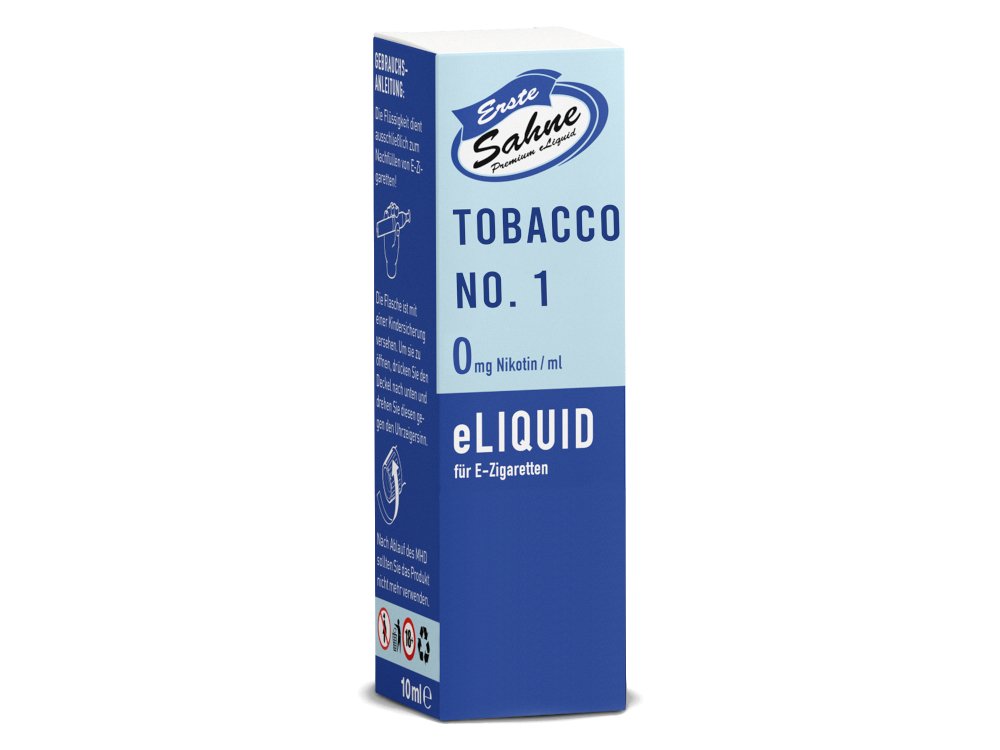 Erste Sahne - Tobacco No.1 - 10ml Fertigliquid (Nikotinfrei/Nikotin) - 1er Packung 12 mg/ml - Vapes4you