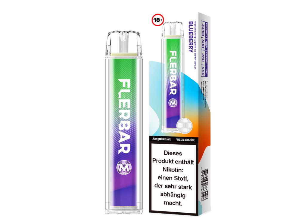 Flerbar - M - Einweg E-Zigarette (Nikotin) - Blueberry 1er Packung 20 mg/ml- Vapes4you
