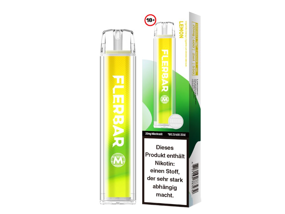 Flerbar - M - Einweg E-Zigarette (Nikotin) - Lemon 1er Packung 20 mg/ml- Vapes4you