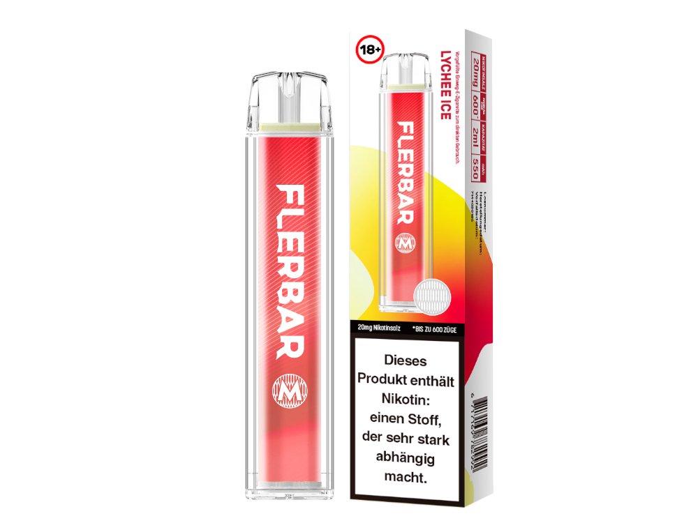 Flerbar - M - Einweg E-Zigarette (Nikotin) - Lychee Ice 1er Packung 20 mg/ml- Vapes4you