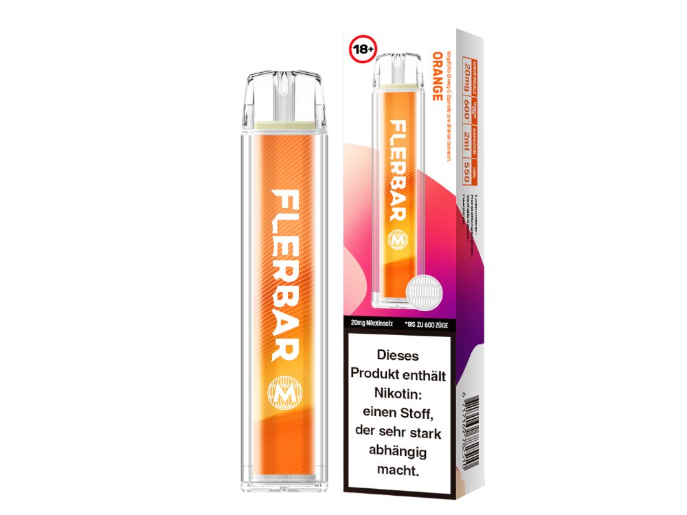 Flerbar - M - Einweg E-Zigarette (Nikotin) - Orange 1er Packung 20 mg/ml- Vapes4you