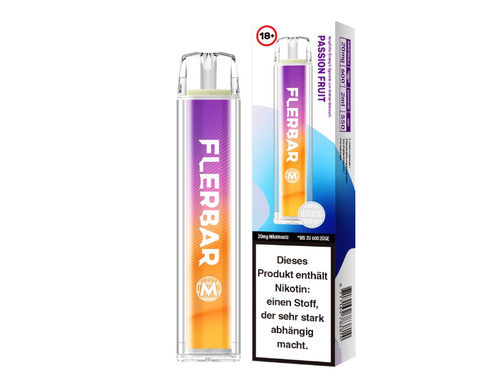 Flerbar - M - Einweg E-Zigarette (Nikotin) - Passion Fruit 1er Packung 20 mg/ml- Vapes4you