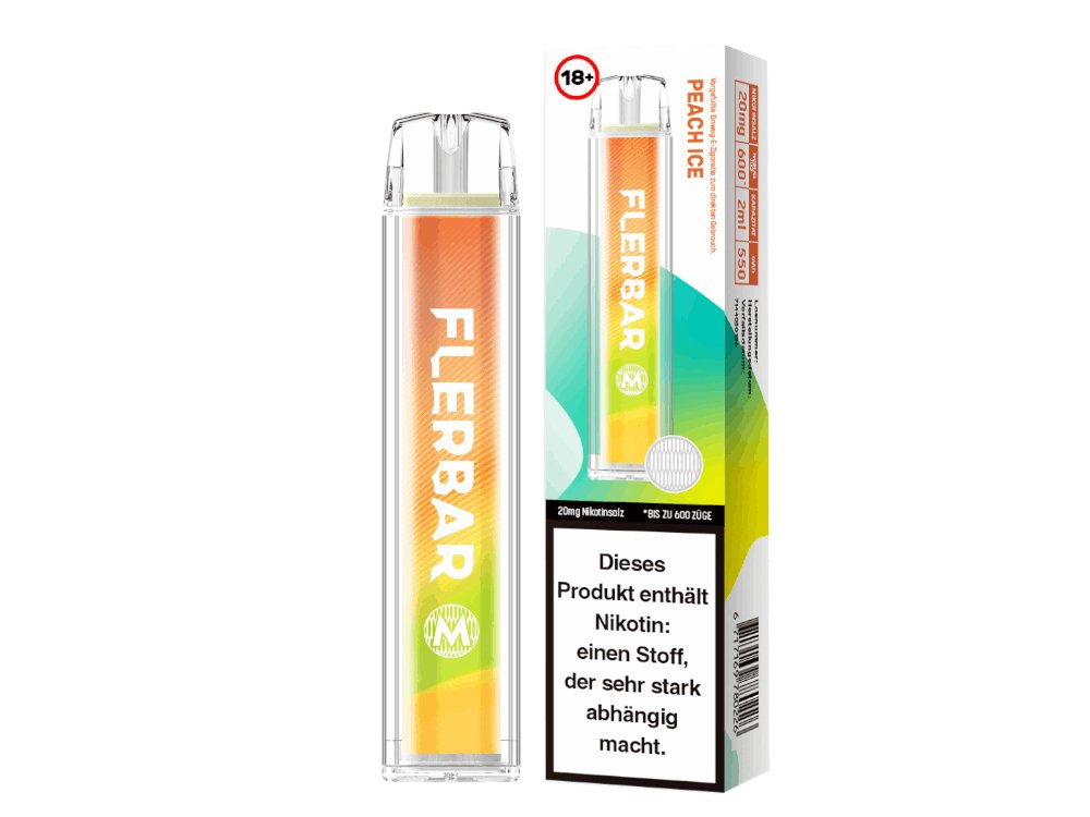 Flerbar - M - Einweg E-Zigarette (Nikotin) - Peach Ice 1er Packung 20 mg/ml- Vapes4you