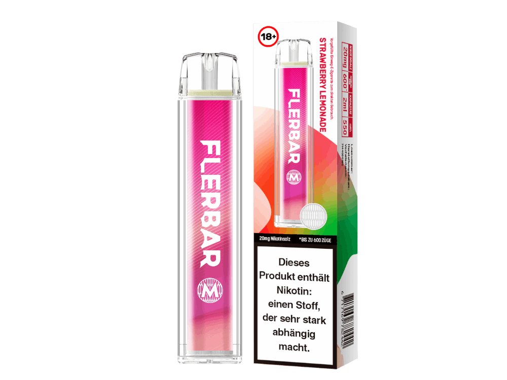 Flerbar - M - Einweg E-Zigarette (Nikotin) - Strawberry Lemonade 1er Packung 20 mg/ml- Vapes4you