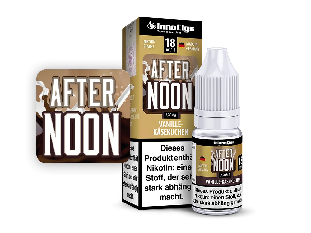 InnoCigs - Afternoon Vanille-Käsekuchen - 10ml Fertigliquid (Nikotinfrei/Nikotin) - 1er Packung 3 mg/ml - Vapes4you