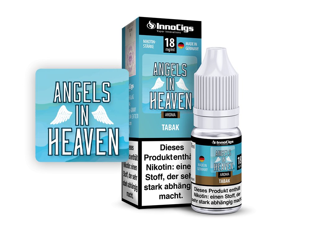 InnoCigs - Angels in Heaven Tabak - Fertigliquid 10ml (Nikotinfrei/Nikotin) - 1er Packung 6 mg/ml - Vapes4you