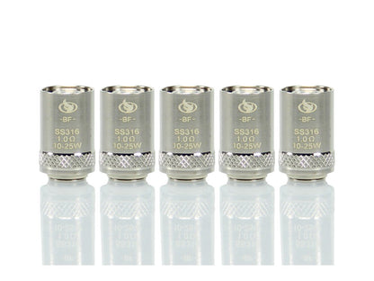InnoCigs - BF SS316 - Heads 1,0 Ohm / 0,6 Ohm / 0,5 Ohm (5 Stück pro Packung) - 1er Packung 1,0 Ohm - Vapes4you