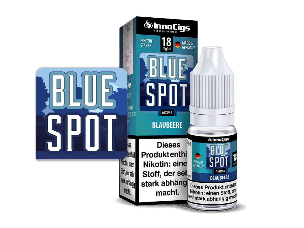 InnoCigs - Blue Spot Blaubeeren - 10ml Fertigliquid (Nikotinfrei/Nikotin) - 1er Packung 0 mg/ml - Vapes4you