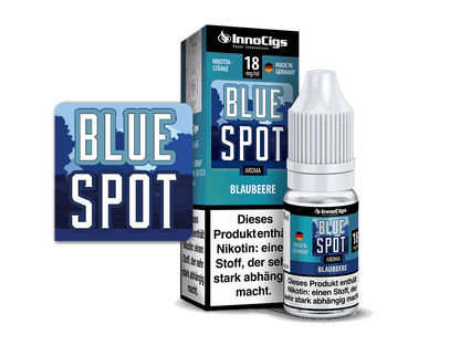 InnoCigs - Blue Spot Blaubeeren - 10ml Fertigliquid (Nikotinfrei/Nikotin) - 1er Packung 18 mg/ml - Vapes4you