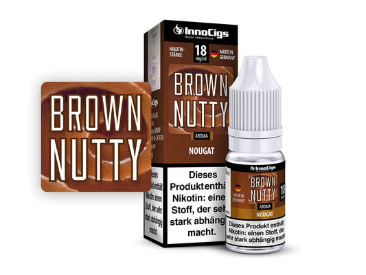 InnoCigs - Brown Nutty Nougat - 10ml Fertigliquid (Nikotinfrei/Nikotin) - 1er Packung 9 mg/ml - Vapes4you