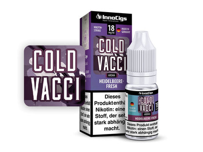 InnoCigs - Cold Vacci Heidelbeere Fresh - 10ml Fertigliquid (Nikotinfrei/Nikotin) - 1er Packung 18 mg/ml - Vapes4you