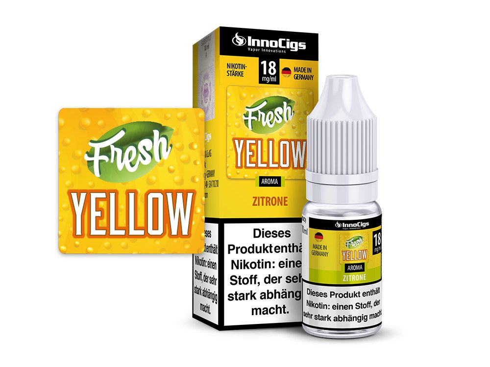InnoCigs - Fresh Yellow Zitrone - 10ml Fertigliquid (Nikotinfrei/Nikotin) - 1er Packung 0 mg/ml - Vapes4you
