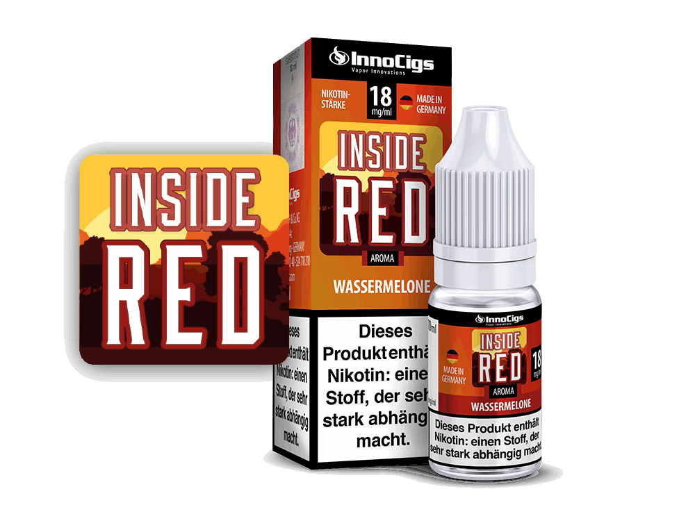 InnoCigs - Inside Red Wassermelonen - 10ml Fertigliquid (Nikotinfrei/Nikotin) - 1er Packung 0 mg/ml - Vapes4you