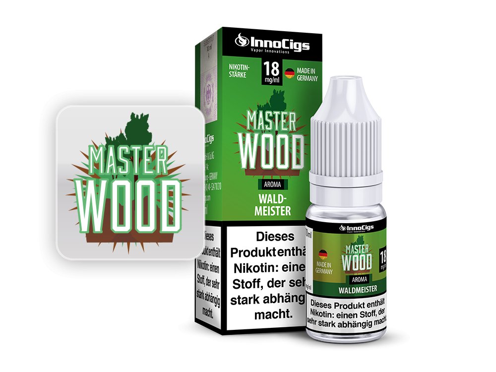 InnoCigs - Master Wood Waldmeister - 10ml Fertigliquid (Nikotinfrei/Nikotin) - 1er Packung 18 mg/ml - Vapes4you