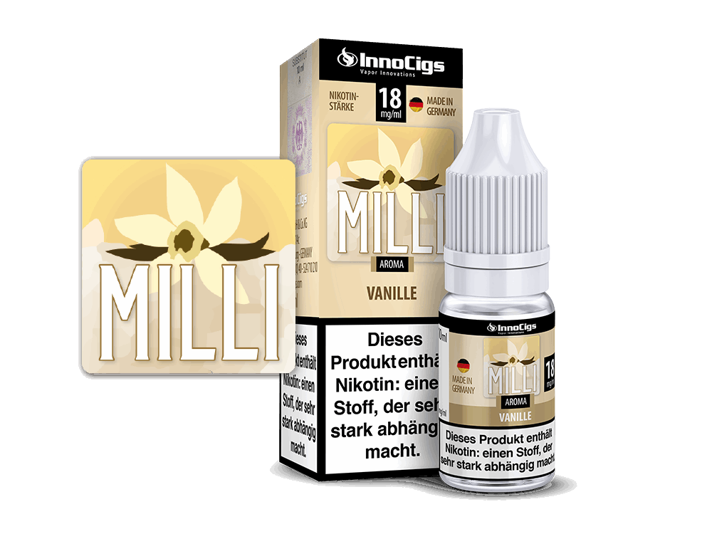 InnoCigs - Milli Vanille - 10ml Fertigliquid (Nikotinfrei/Nikotin) - 1er Packung 9 mg/ml - Vapes4you