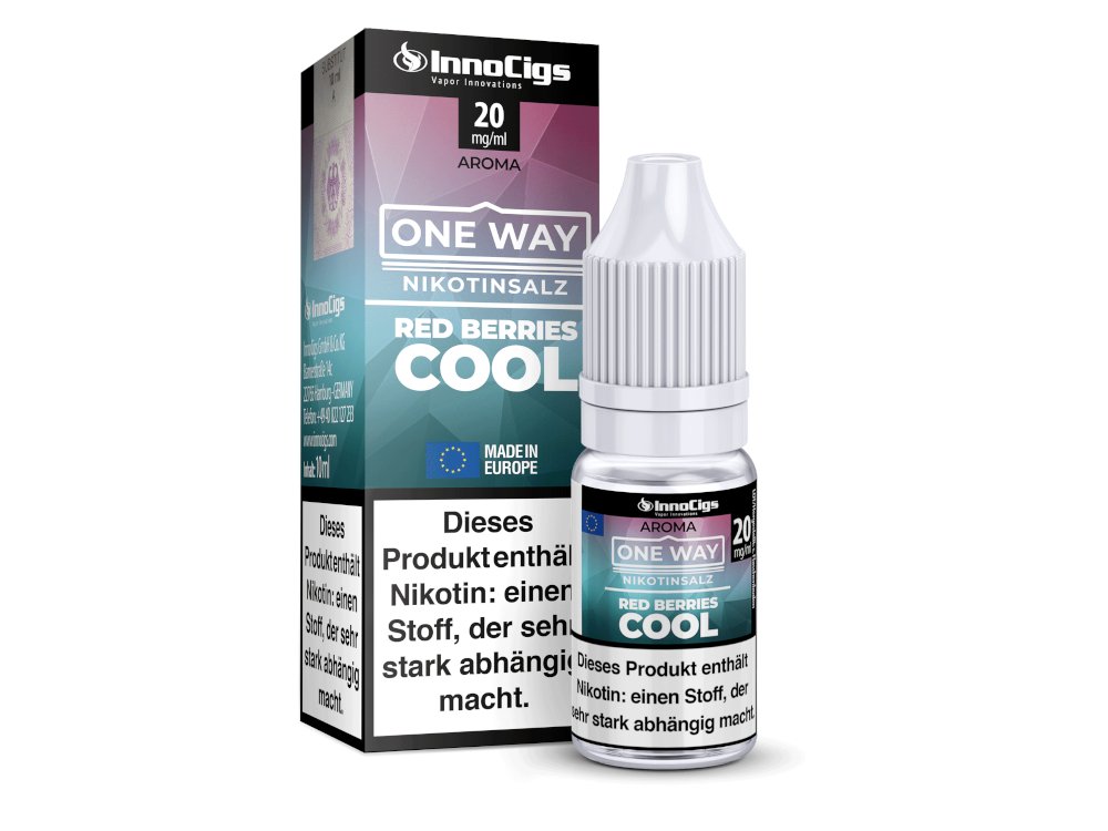 InnoCigs - One Way - Red Berries Cool - 10ml Fertigliquid (Nikotinsalz) - 1er Packung 0 mg/ml - Vapes4you