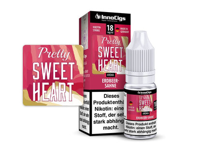 InnoCigs - Pretty Sweetheart Sahne-Erdbeer - 10ml Fertigliquid (Nikotinfrei/Nikotin) - 1er Packung 6 mg/ml - Vapes4you