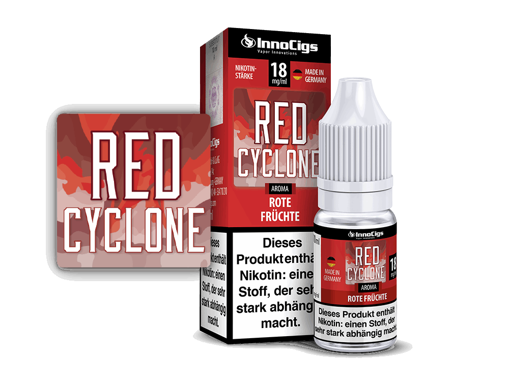 InnoCigs - Red Cyclone Rote Früchte - 10ml Fertigliquid (Nikotinfrei/Nikotin) - 1er Packung 18 mg/ml - Vapes4you