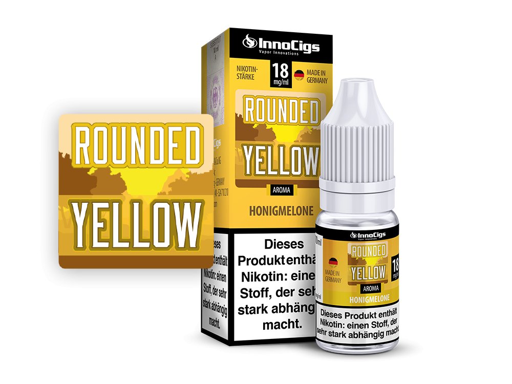 InnoCigs - Rounded Yellow Honigmelone - 10ml Fertigliquid (Nikotinfrei/Nikotin) - 1er Packung 0 mg/ml - Vapes4you