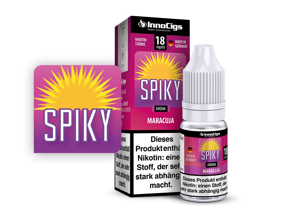 InnoCigs - Spiky Maracuja - 10ml Fertigliquid (Nikotinfrei/Nikotin) - 1er Packung 18 mg/ml - Vapes4you