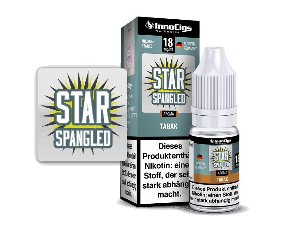 InnoCigs - Star Spangled Tabak - 10ml Fertigliquid (Nikotinfrei/Nikotin) - 1er Packung 18 mg/ml - Vapes4you
