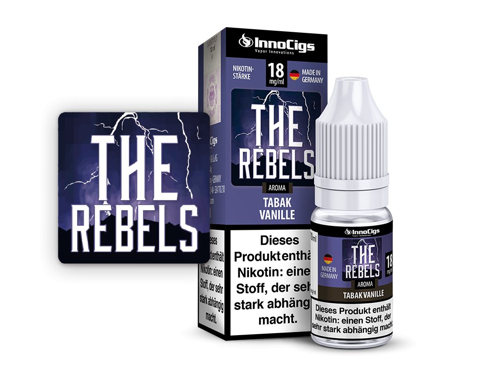 InnoCigs - The Rebels Tabak Vanille - 10ml Fertigliquid (Nikotinfrei/Nikotin) - 1er Packung 0 mg/ml - Vapes4you